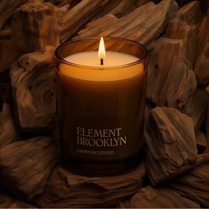 New! Element Brooklyn Campfire Stereo Sustainable REFILLABLE Candle